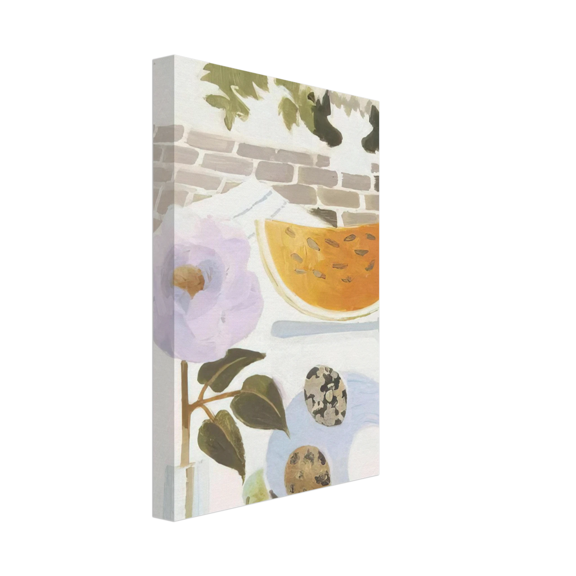 Mary Fedden - A Slice of Melon - 1990 Canvas - 70x100 cm / 28x40 inches-canvas