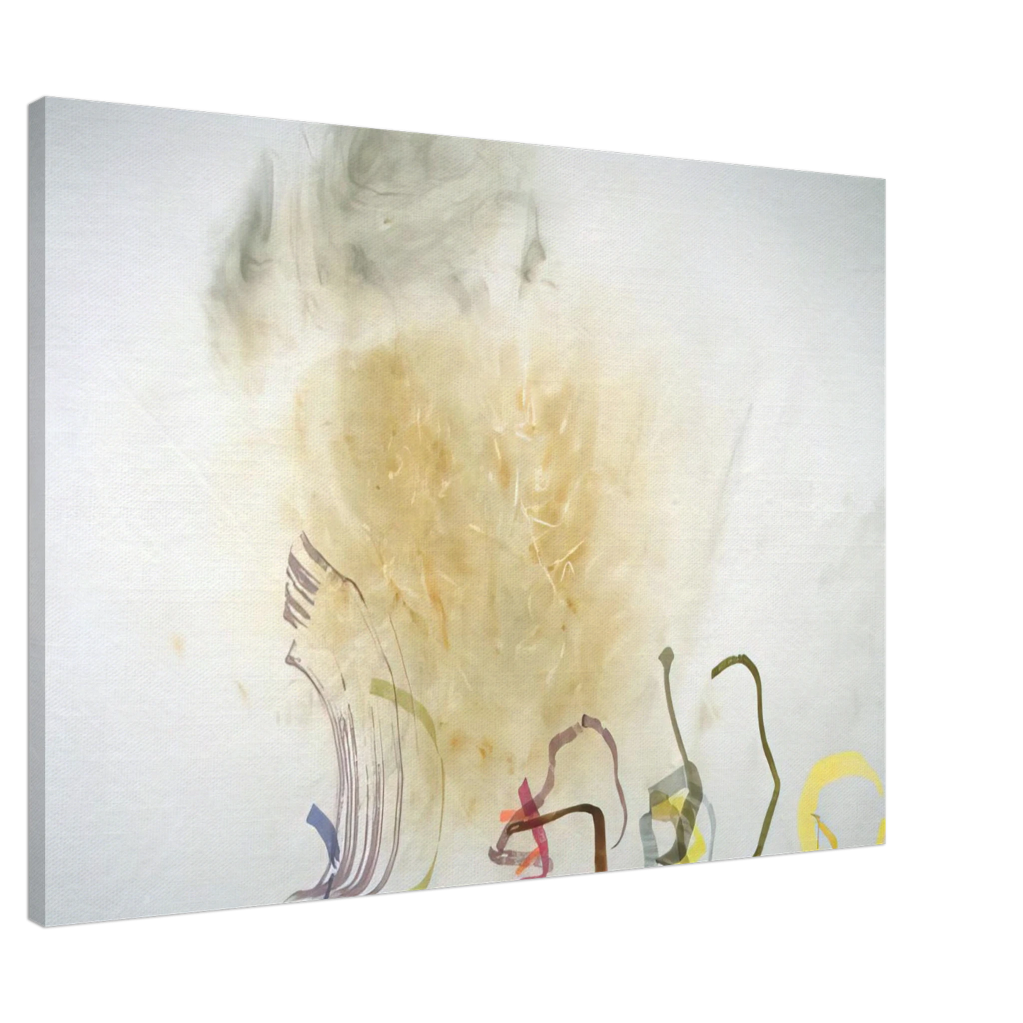 John Cage - River Rocks and Smoke, #1, 41190 - 1990 Canvas - 20x30 cm / 8x12 inches-canvas