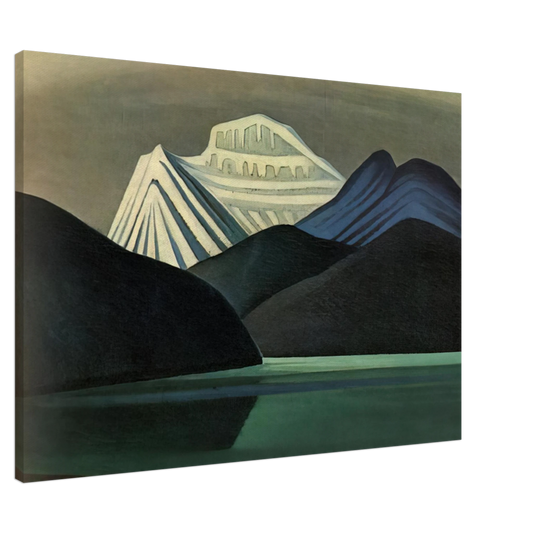 Lawren Harris - Mountains and Lake - 1929 Canvas - 20x30 cm / 8x12 inches-canvas