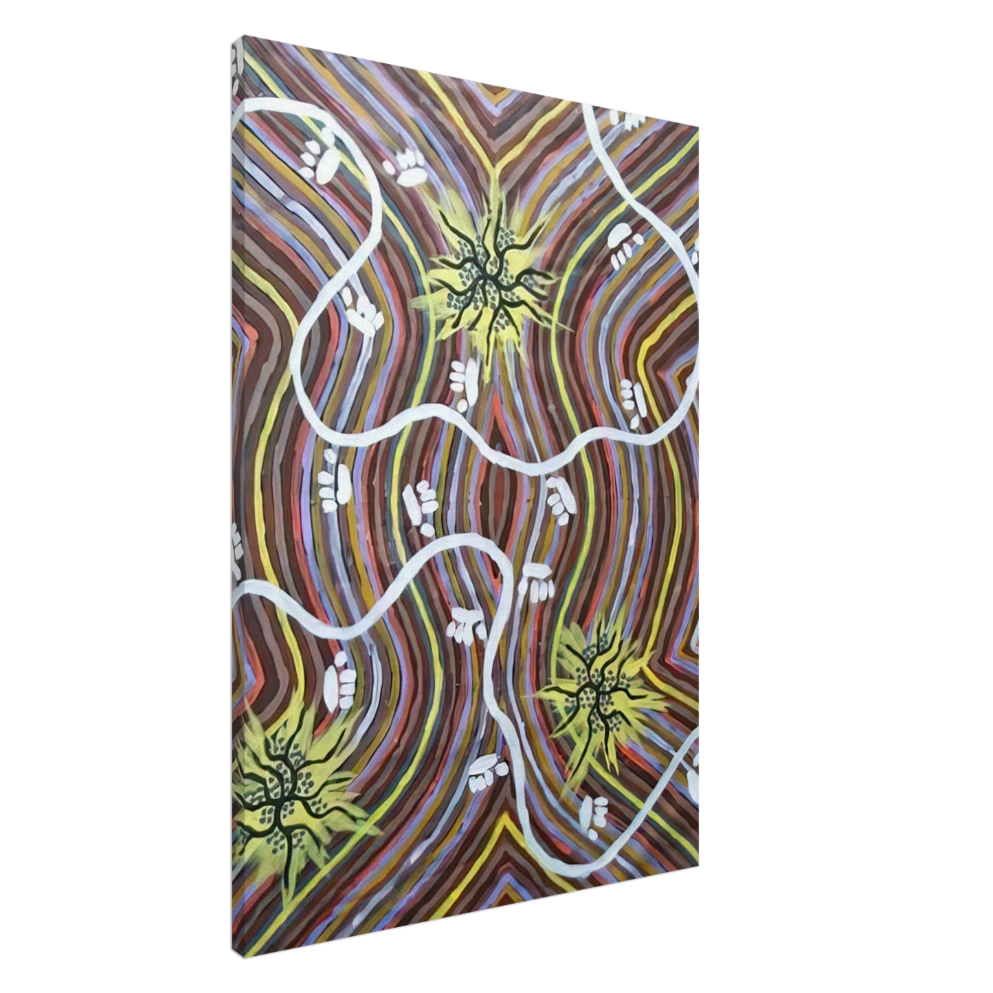 Clifford Possum Tjapaltjarri - Possum Country - 1995 Canvas - 20x30 cm / 8x12 inches-canvas