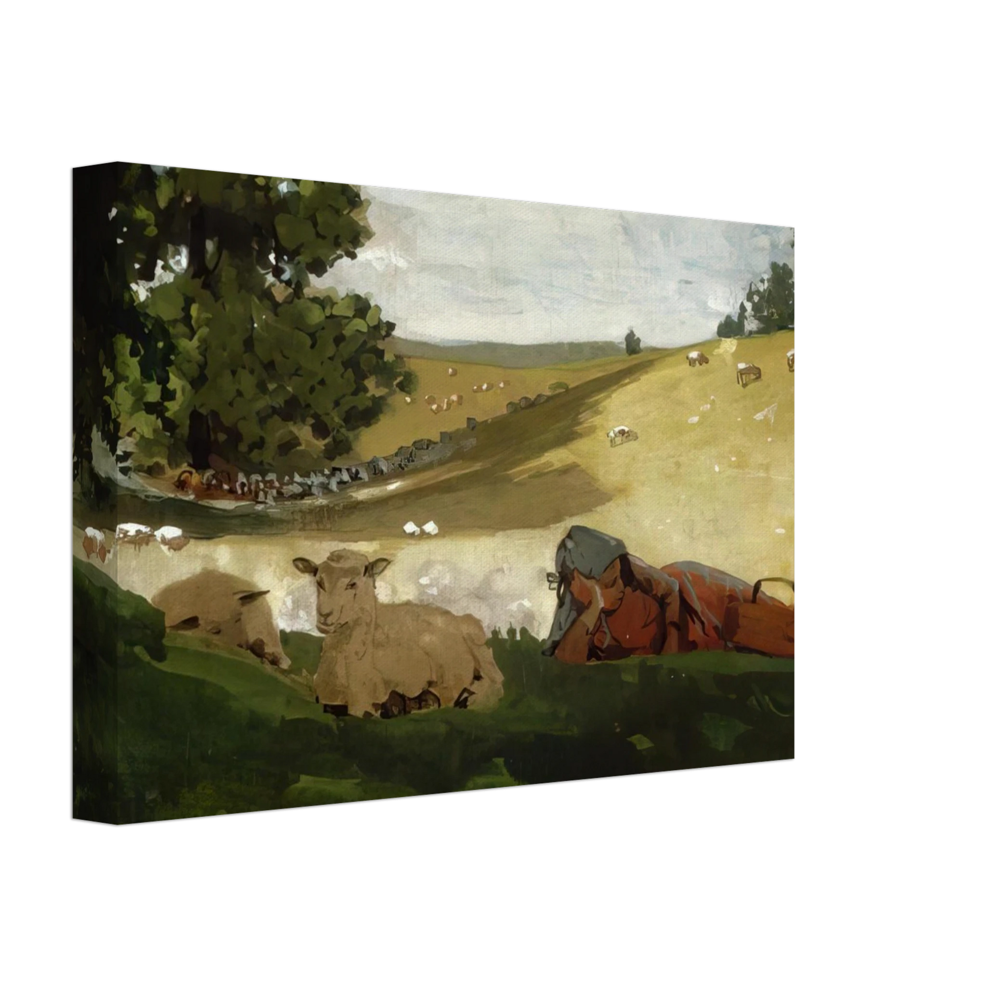 Winslow Homer - WARM AFTERNOON SHEPHERDESS Canvas - 40x60 cm / 16x24 inches-canvas
