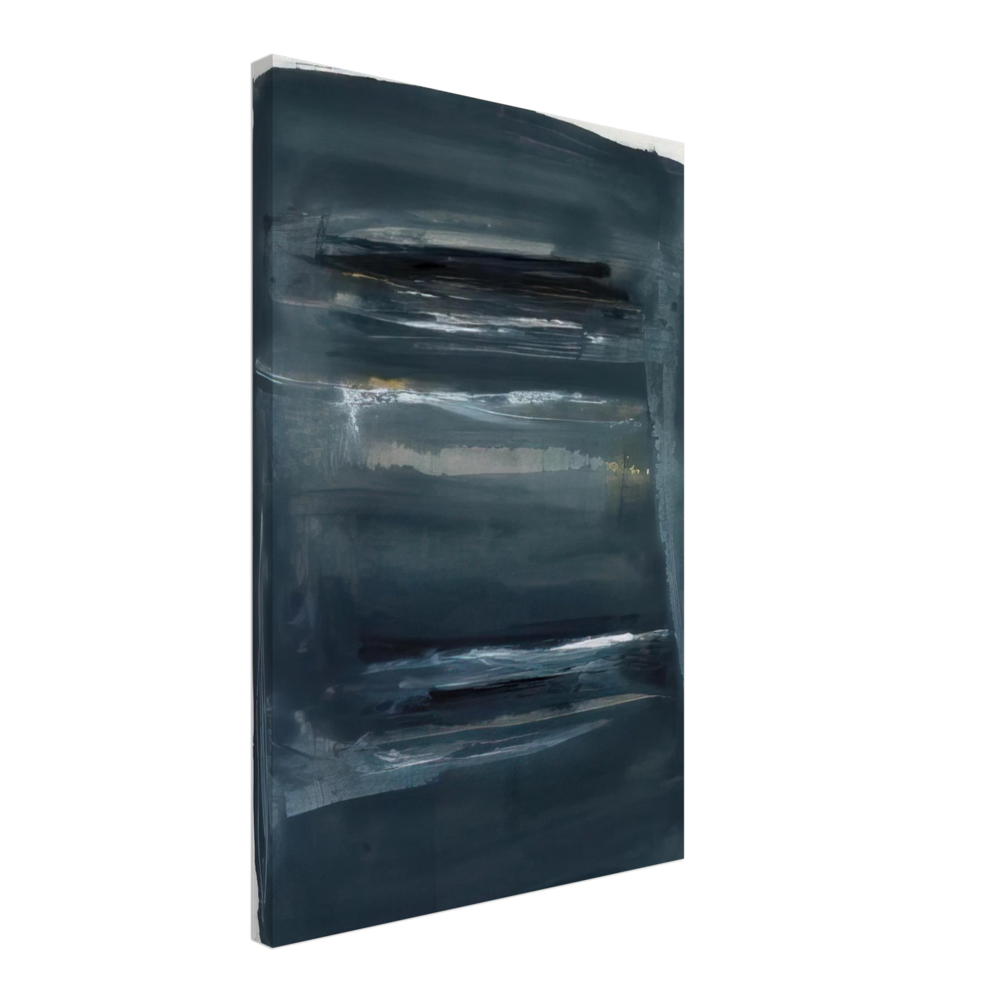 Larry Zox - Abstract with Blue and Black - Abstract Expressionism Canvas - 40x60 cm / 16x24 inches-canvas