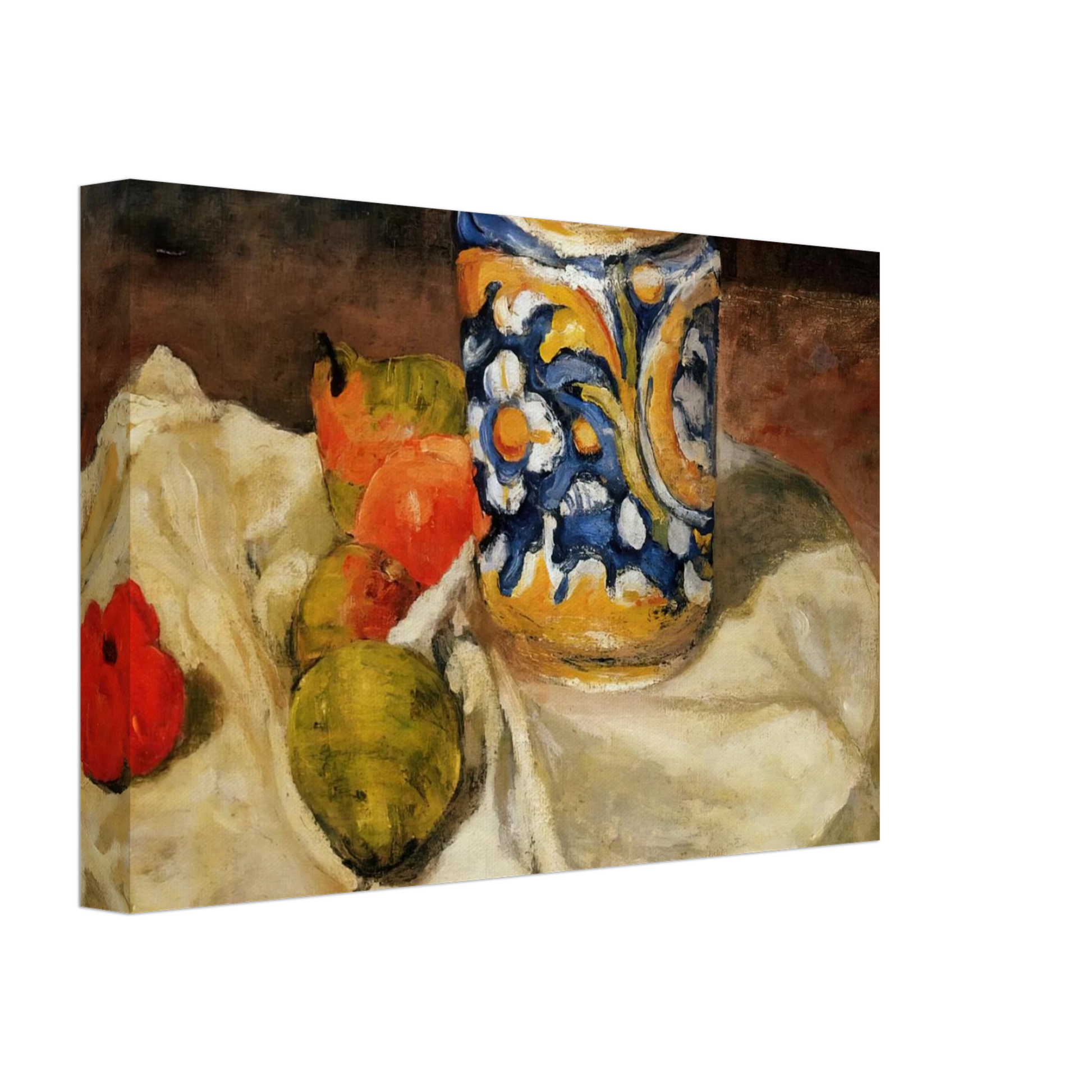 Paul Cezanne - Still life with Italian earthenware jar Canvas - 40x60 cm / 16x24 inches-canvas