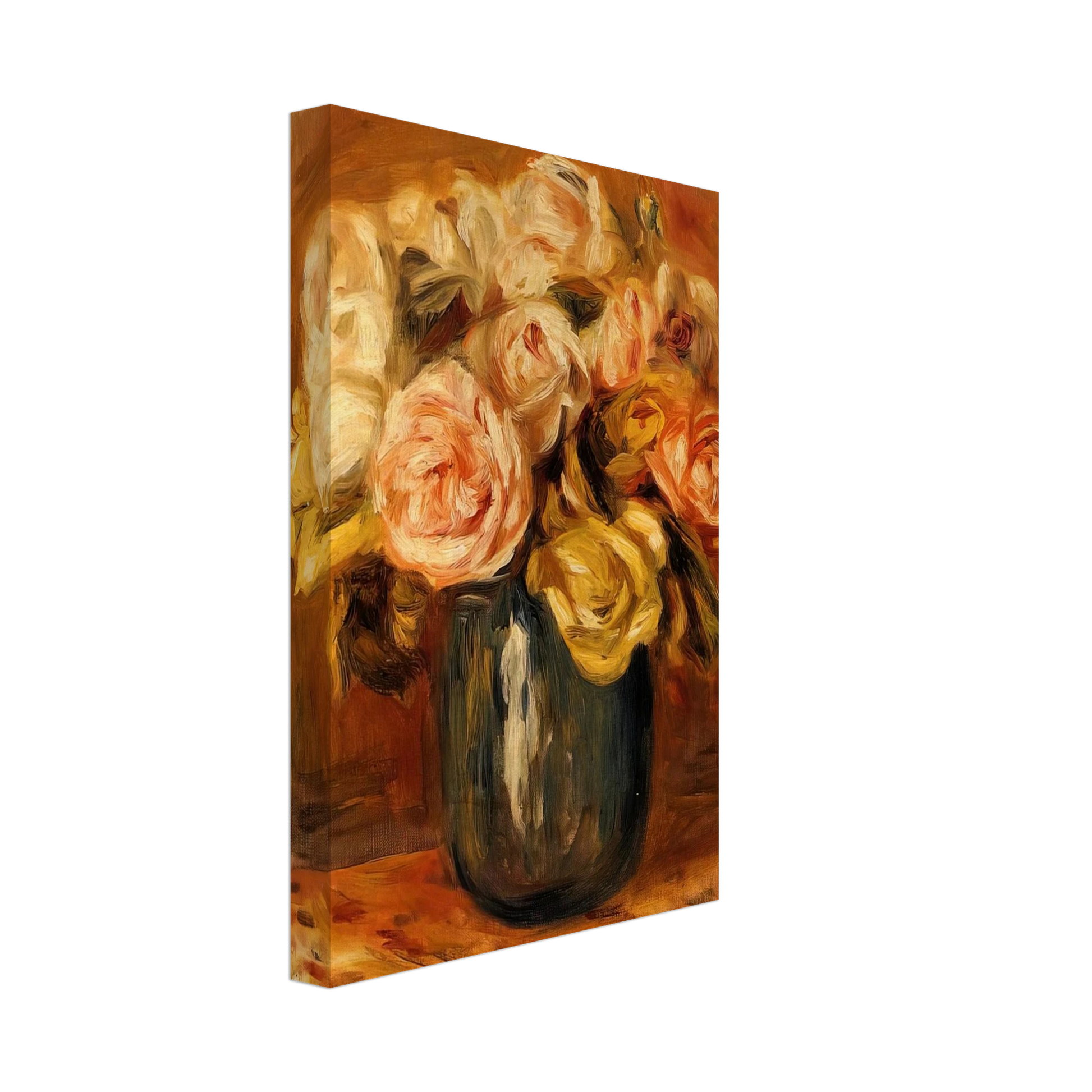 Pierre-Auguste Renoir - Roses in a Blue Vase Canvas - 70x100 cm / 28x40 inches-canvas