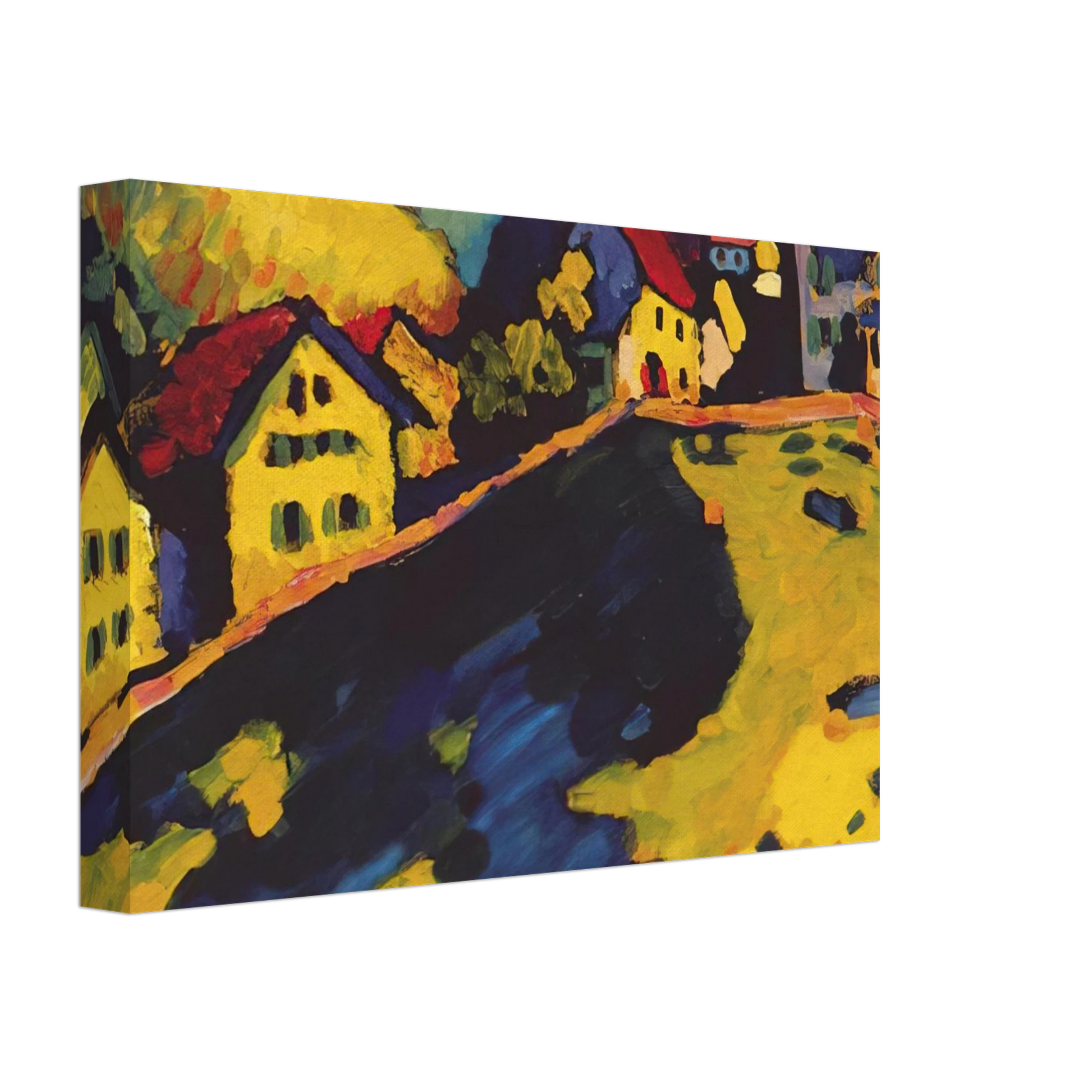 Wassily Kandinsky - HOUSES AT MURNAU 1909 Canvas - 70x100 cm / 28x40 inches-canvas