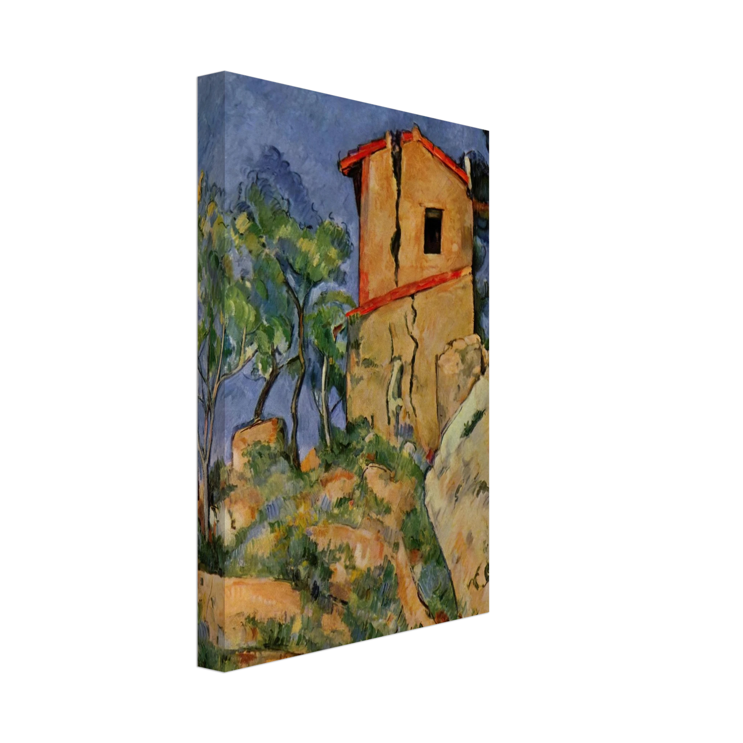 Paul Cezanne - The House with the Cracked Walls Canvas - 70x100 cm / 28x40 inches-canvas