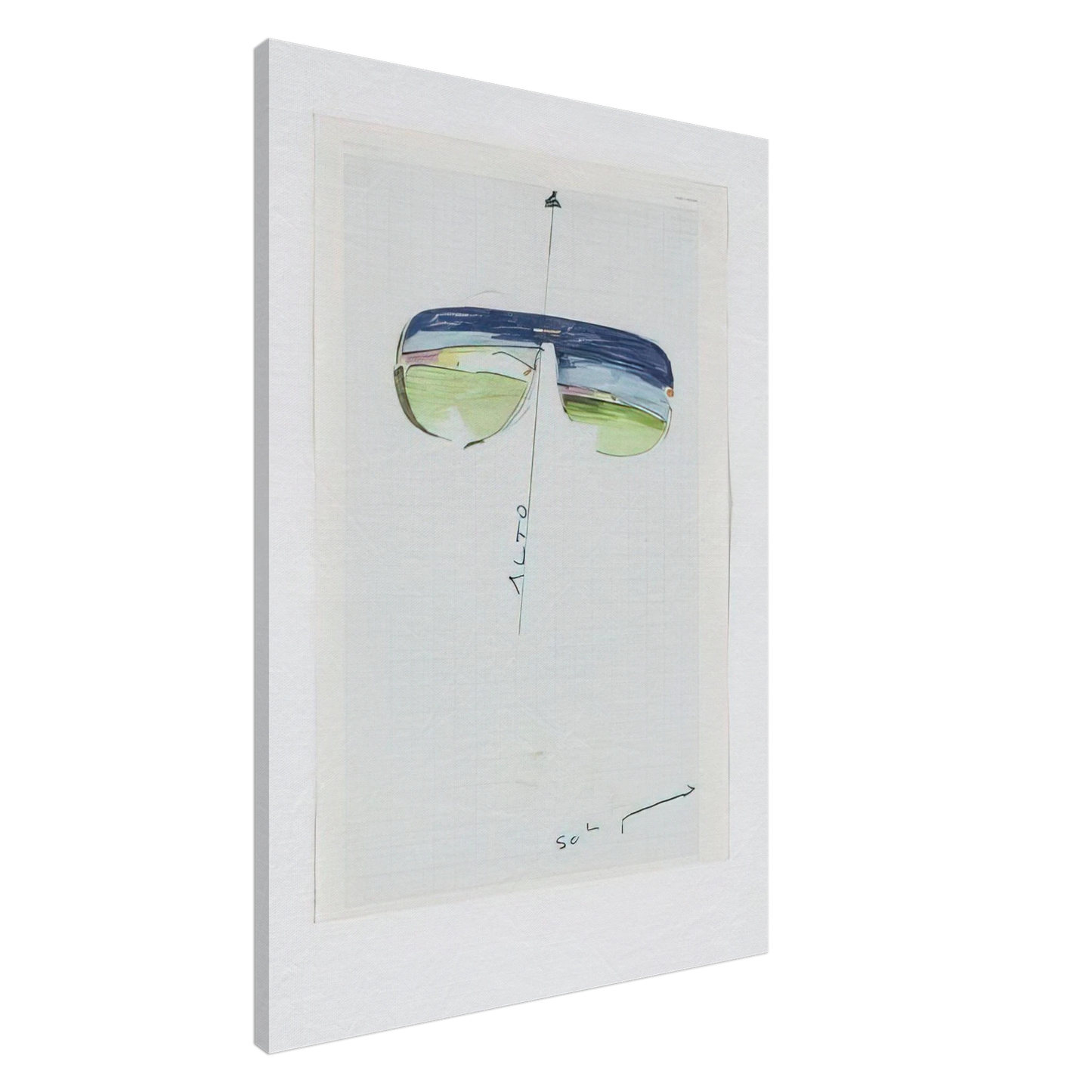 Mario Schifano - Untitled Glasses - 1973 Canvas - 20x30 cm / 8x12 inches-canvas