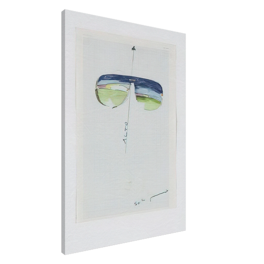 Mario Schifano - Untitled Glasses - 1973 Canvas - 20x30 cm / 8x12 inches-canvas
