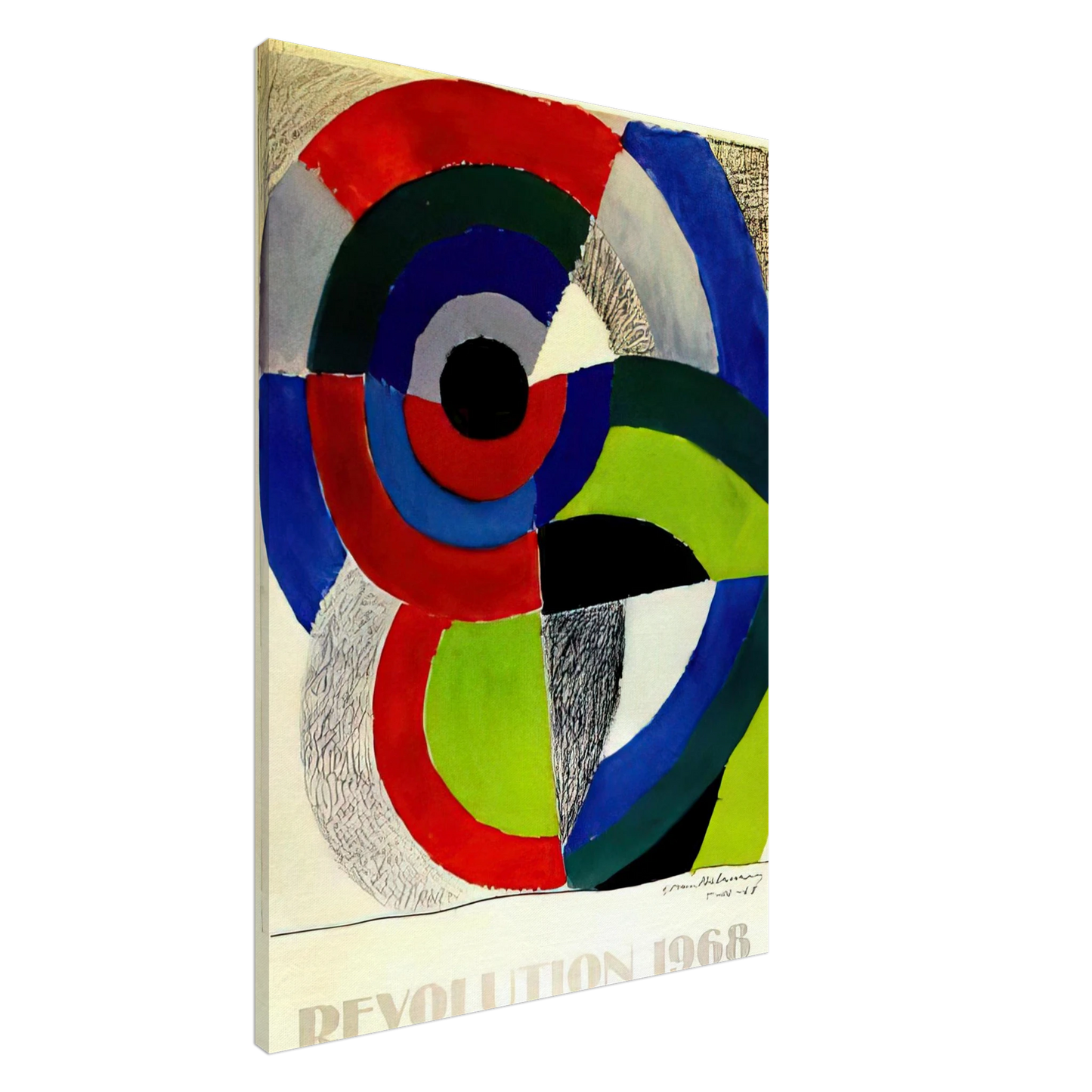 Sonia Delaunay - REVOLUTION AFFICHE Canvas - 20x30 cm / 8x12 inches-canvas