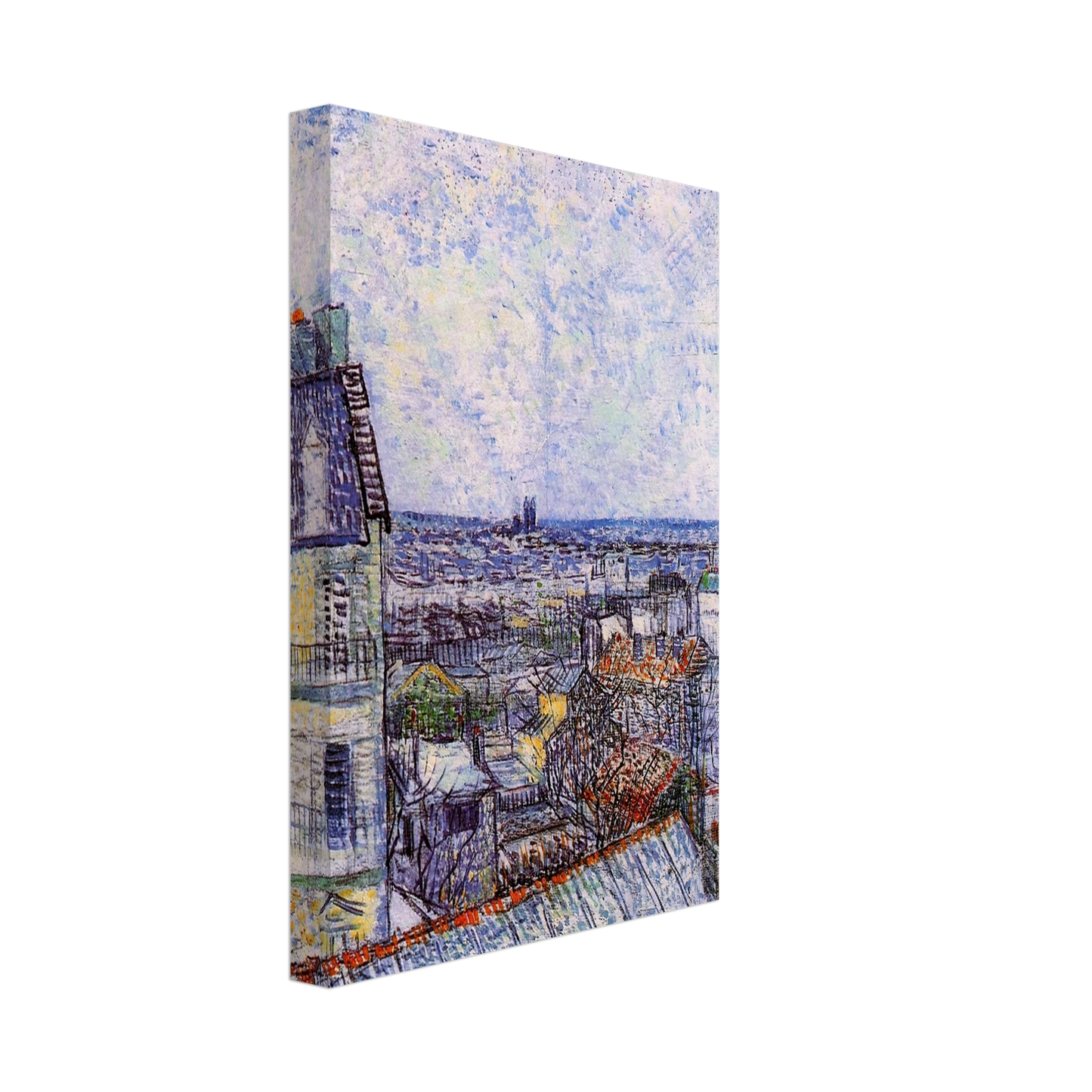 Vincent van Gogh - View from Vincent's room in the Rue Lepic Canvas - 70x100 cm / 28x40 inches-canvas