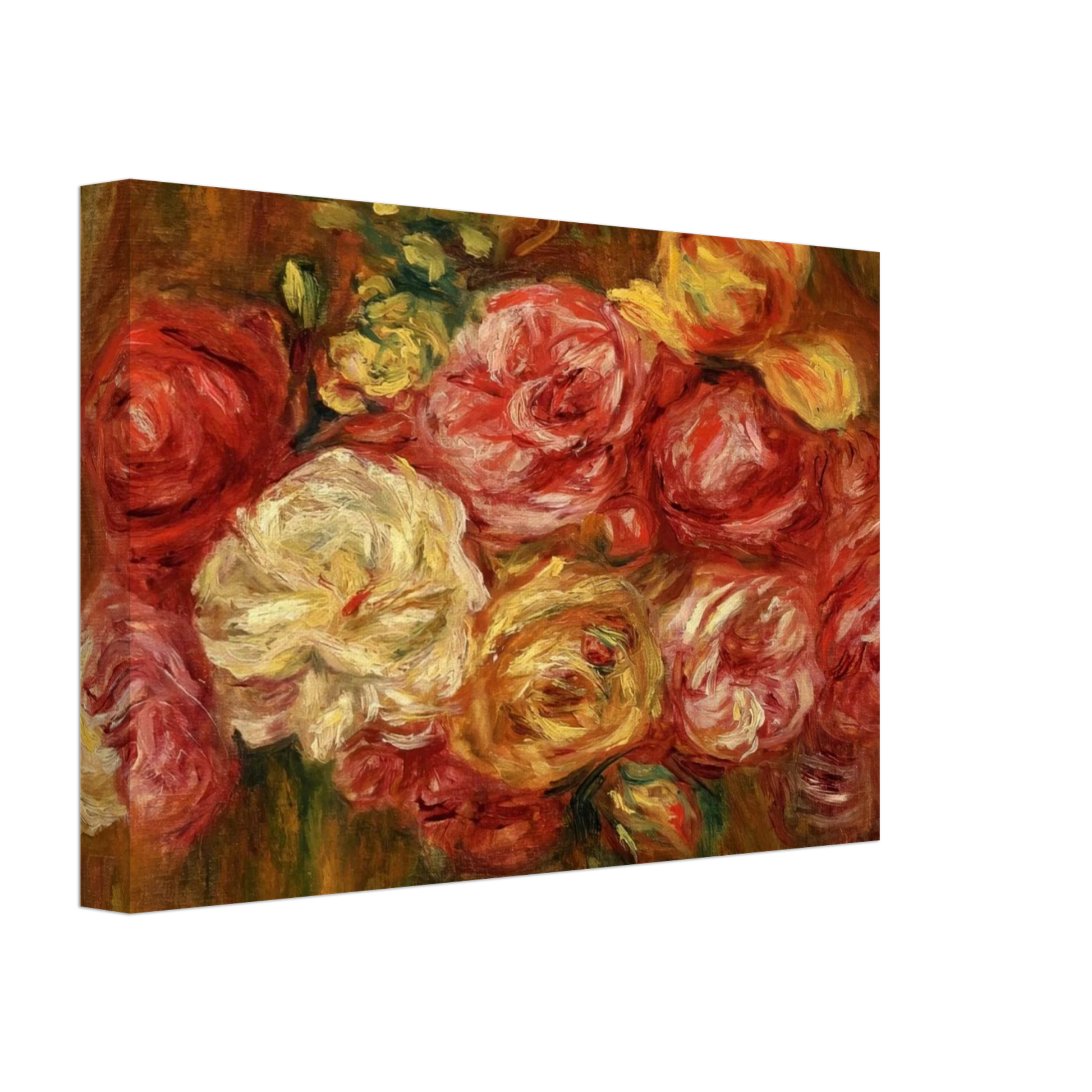 Pierre-Auguste Renoir - Bouquet of Roses in a Green Vase Canvas - 40x60 cm / 16x24 inches-canvas