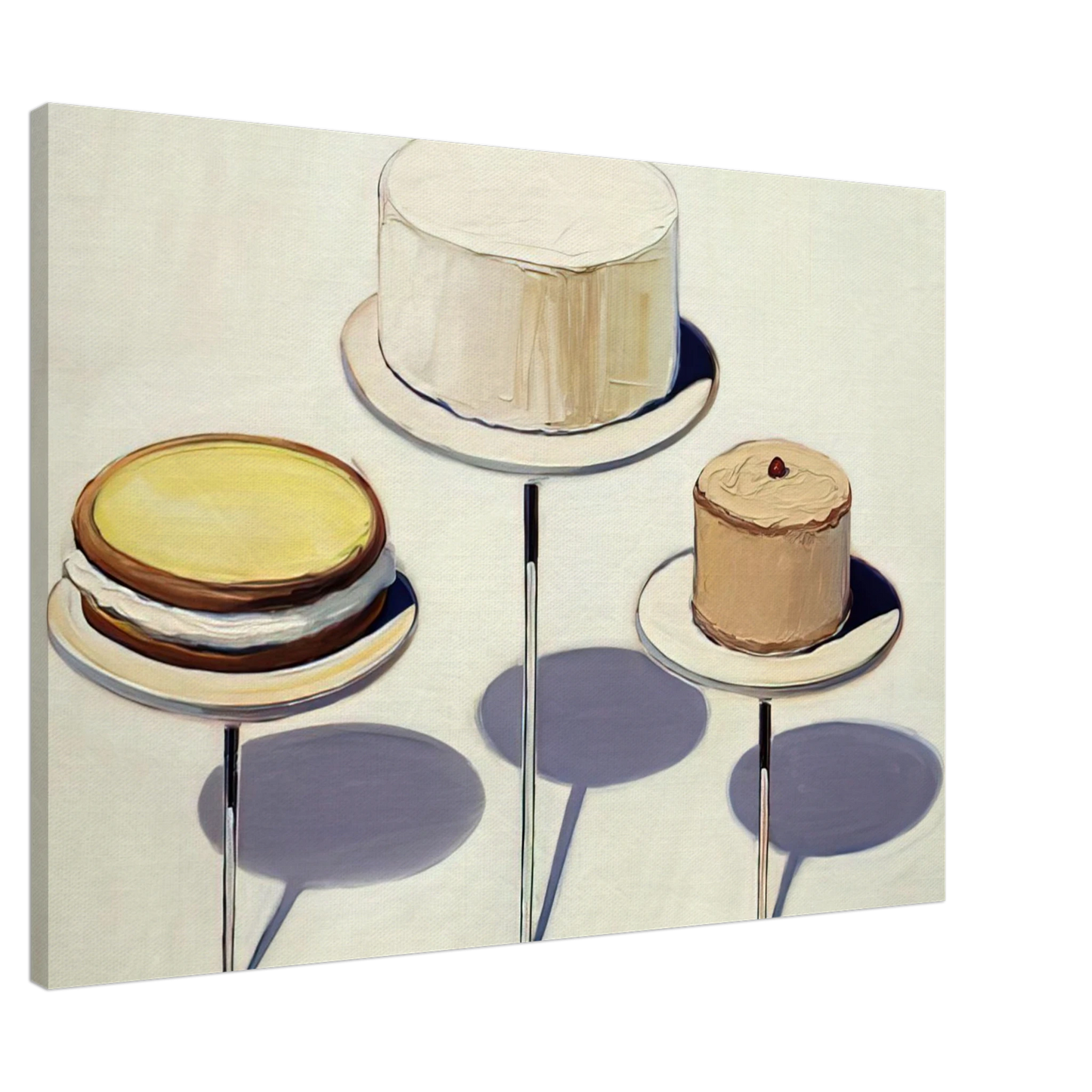 Wayne Thiebaud - Display Cakes - 1963 Canvas - 20x30 cm / 8x12 inches-canvas