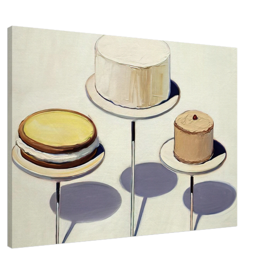 Wayne Thiebaud - Display Cakes - 1963 Canvas - 20x30 cm / 8x12 inches-canvas