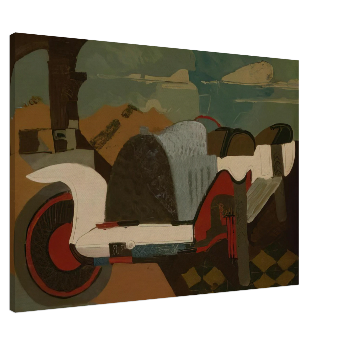 Charles Lapicque - La Bugatti - 1925 Canvas - 20x30 cm / 8x12 inches-canvas