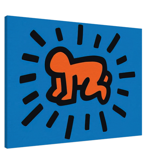Keith Haring - RADIANT BABY FROM ICONS SERIES 1990 Canvas - 20x30 cm / 8x12 inches-canvas