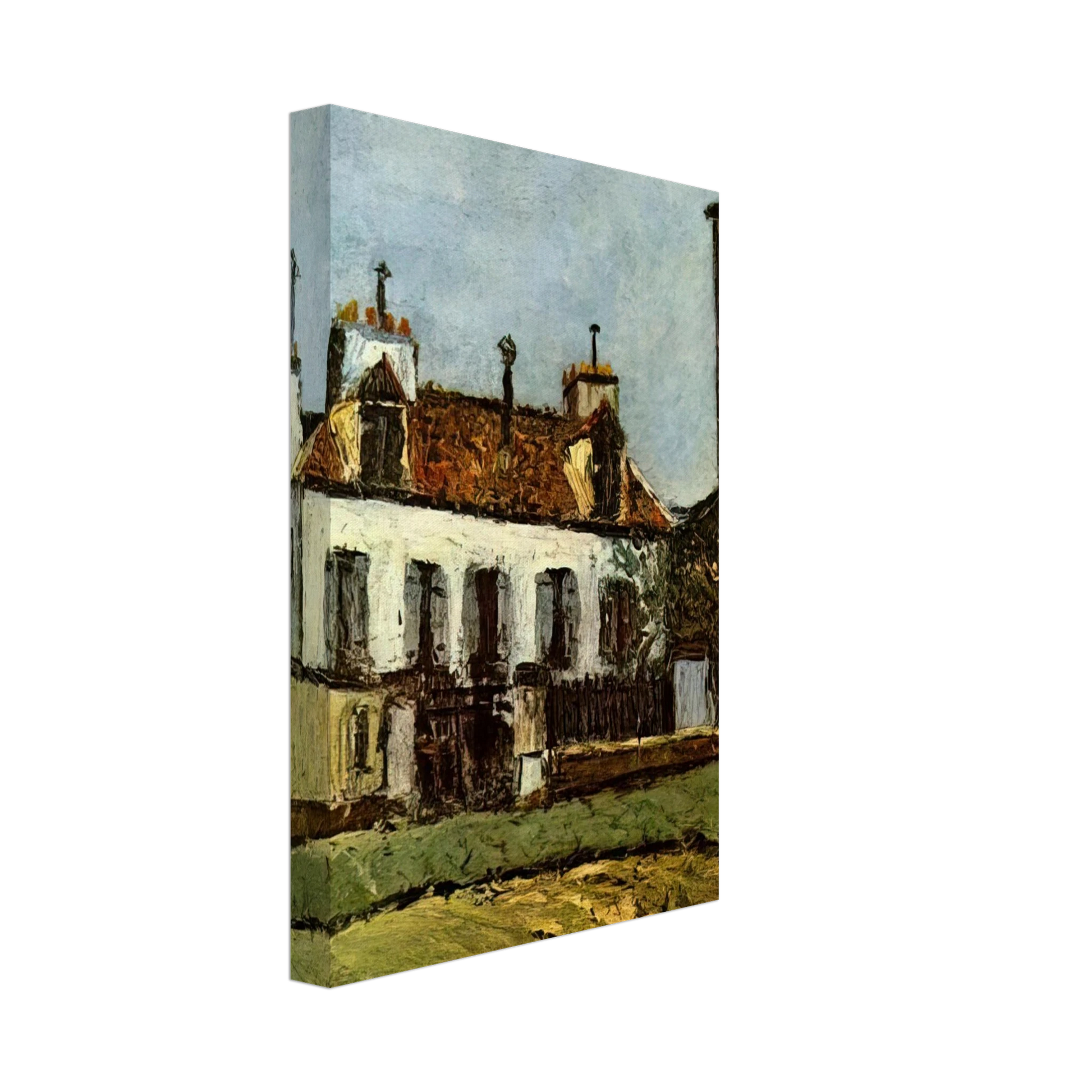 Maurice Utrillo - HOUSE IN THE SUBURBS OF PARIS Canvas - 40x60 cm / 16x24 inches-canvas