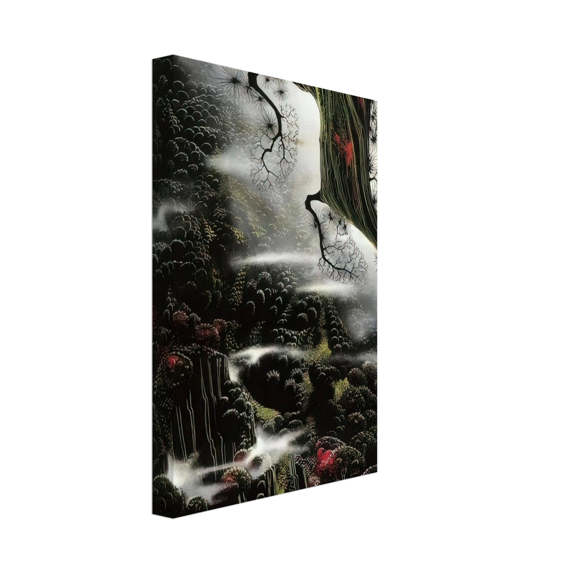 Eyvind Earle - Wisps of Fog and Branch Canvas - 70x100 cm / 28x40 inches-canvas