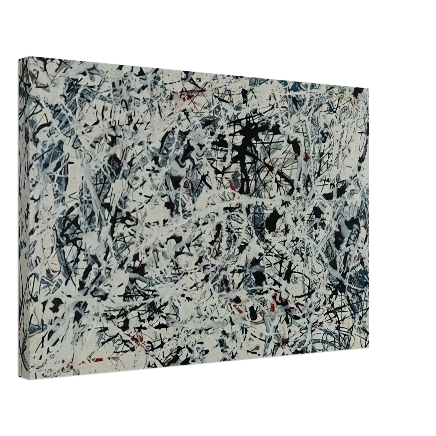 Jackson Pollock - COMPOSITION WHITE BLACK BLUE AND RED ON WHITE 1948 Canvas - 70x100 cm / 28x40 inches-canvas