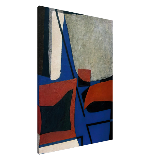 Enrico Prampolini - ABSTRACT COMPOSITION 1955 Canvas - 20x30 cm / 8x12 inches-canvas