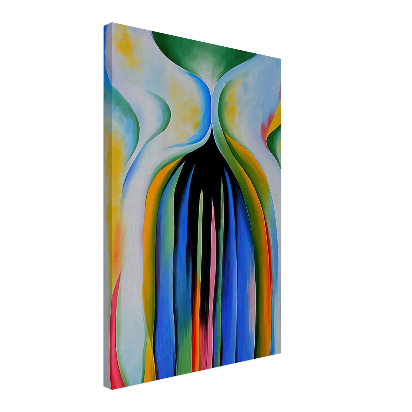 Georgia O'Keeffe - Gray line with black, blue, and yellow Canvas - 70x100 cm / 28x40 inches-canvas