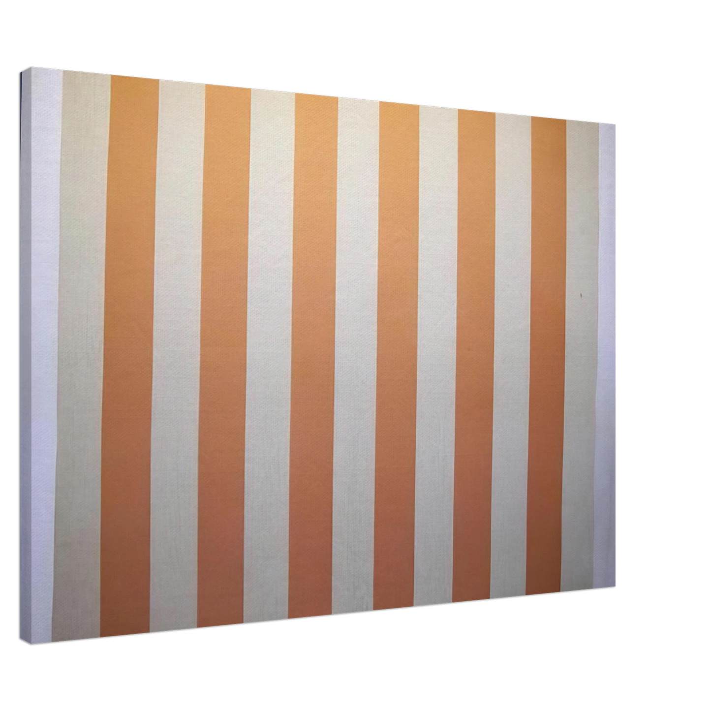 Daniel Buren - Peinture acrylique blanche sur tissu raye blanc et orange - 1967 Canvas - 20x30 cm / 8x12 inches-canvas