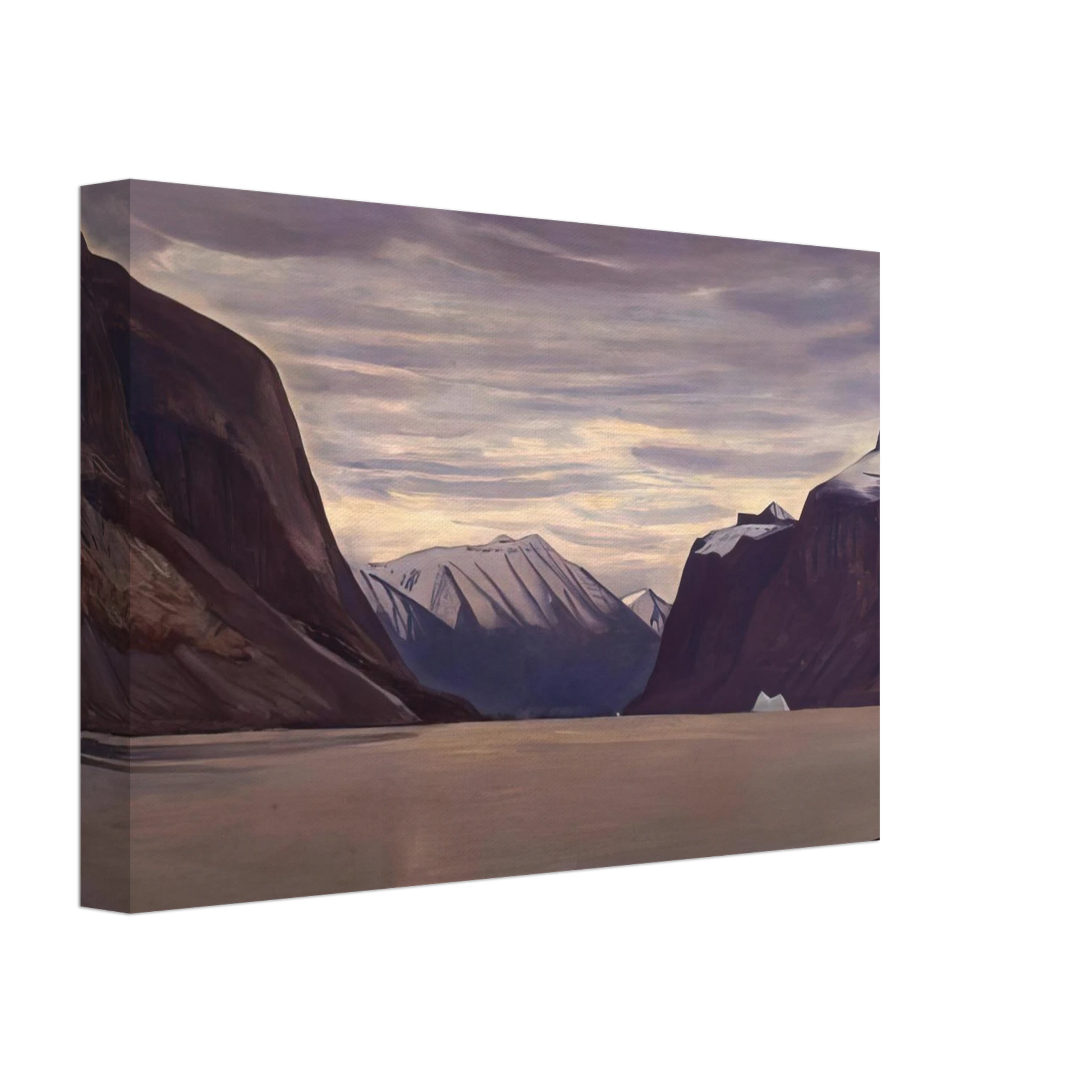 Rockwell Kent - North Greenland Fiord, Gray Day Canvas - 70x100 cm / 28x40 inches-canvas