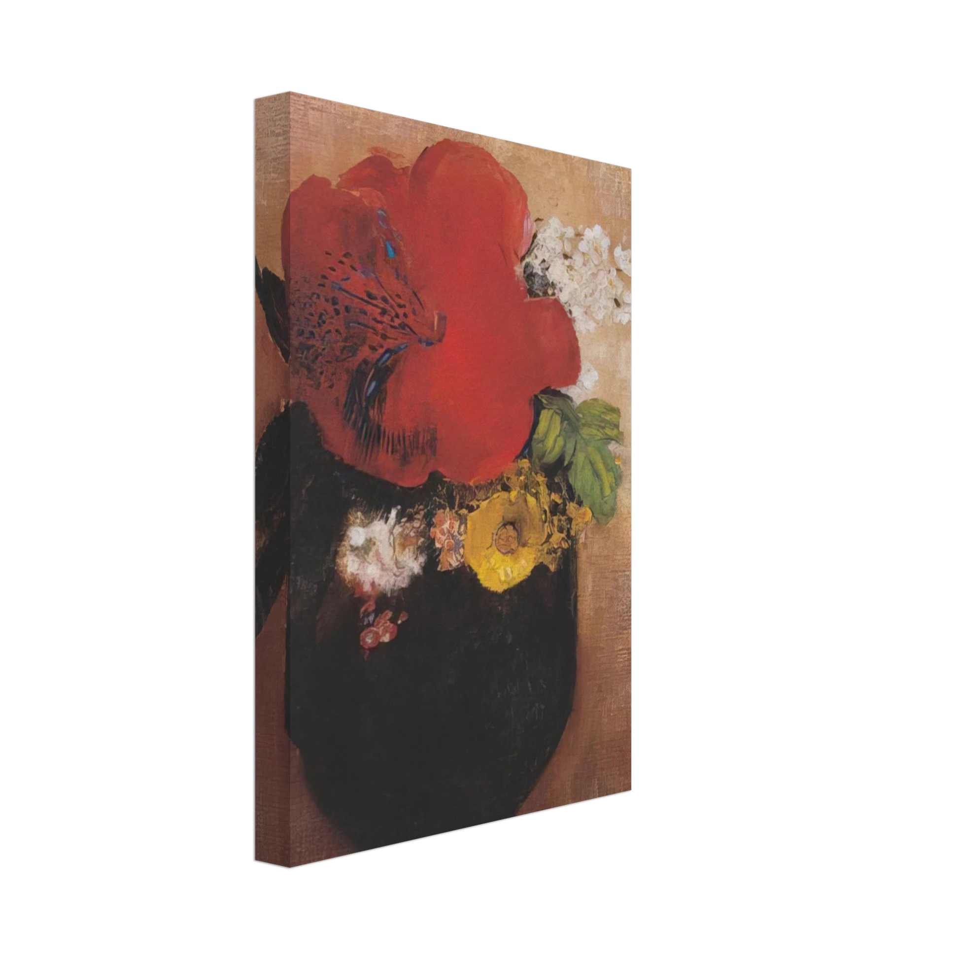Odilon Redon - THE RED POPPY Canvas - 40x60 cm / 16x24 inches-canvas