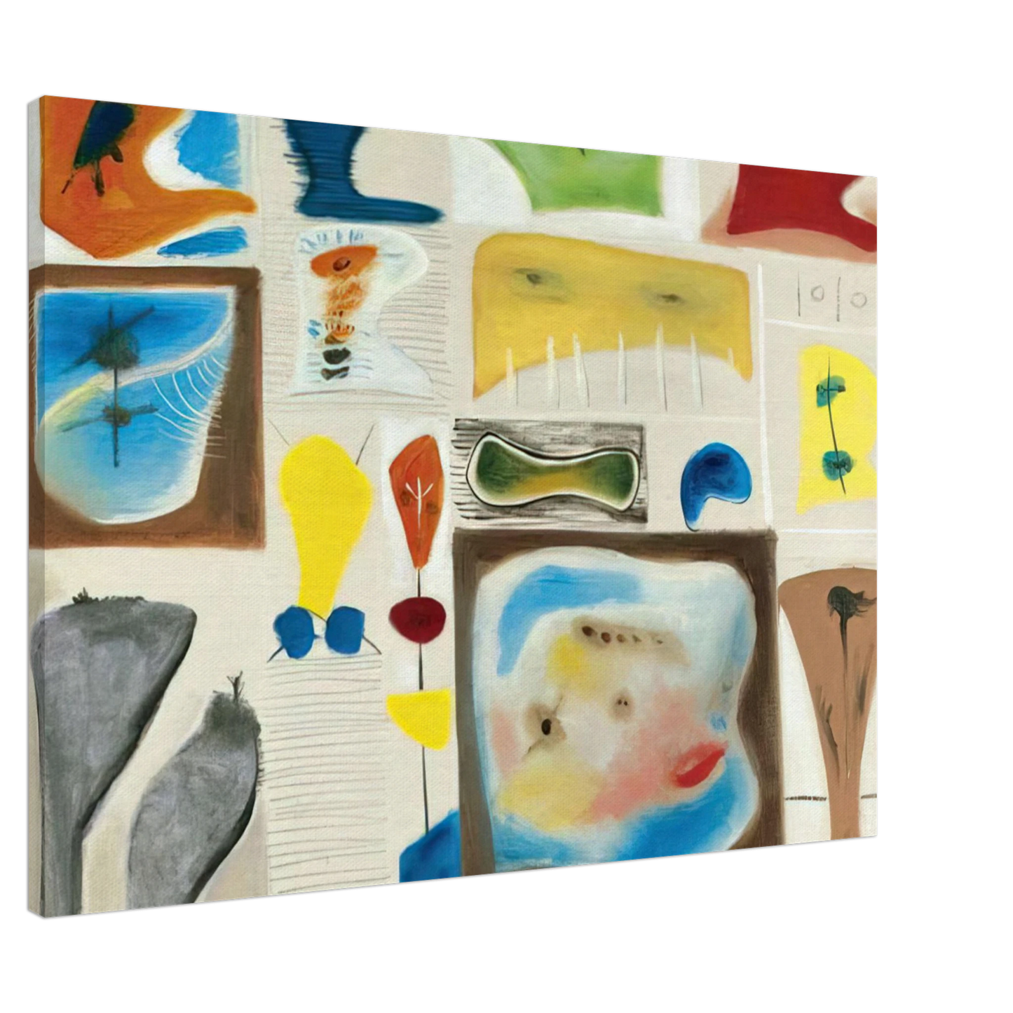 Adolph Gottlieb - A palette of imagery - 1944 Canvas - 20x30 cm / 8x12 inches-canvas