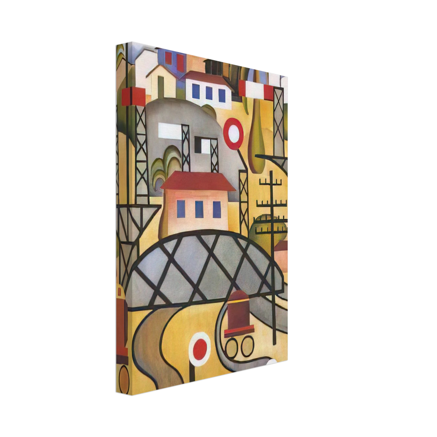 Tarsila do Amaral - E.F.C.B. Estrada de Ferro Central do Brasil Canvas - 40x60 cm / 16x24 inches-canvas