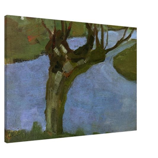 Piet Mondrian - Irrigation Ditch with Mature Willow Canvas - 20x30 cm / 8x12 inches-canvas