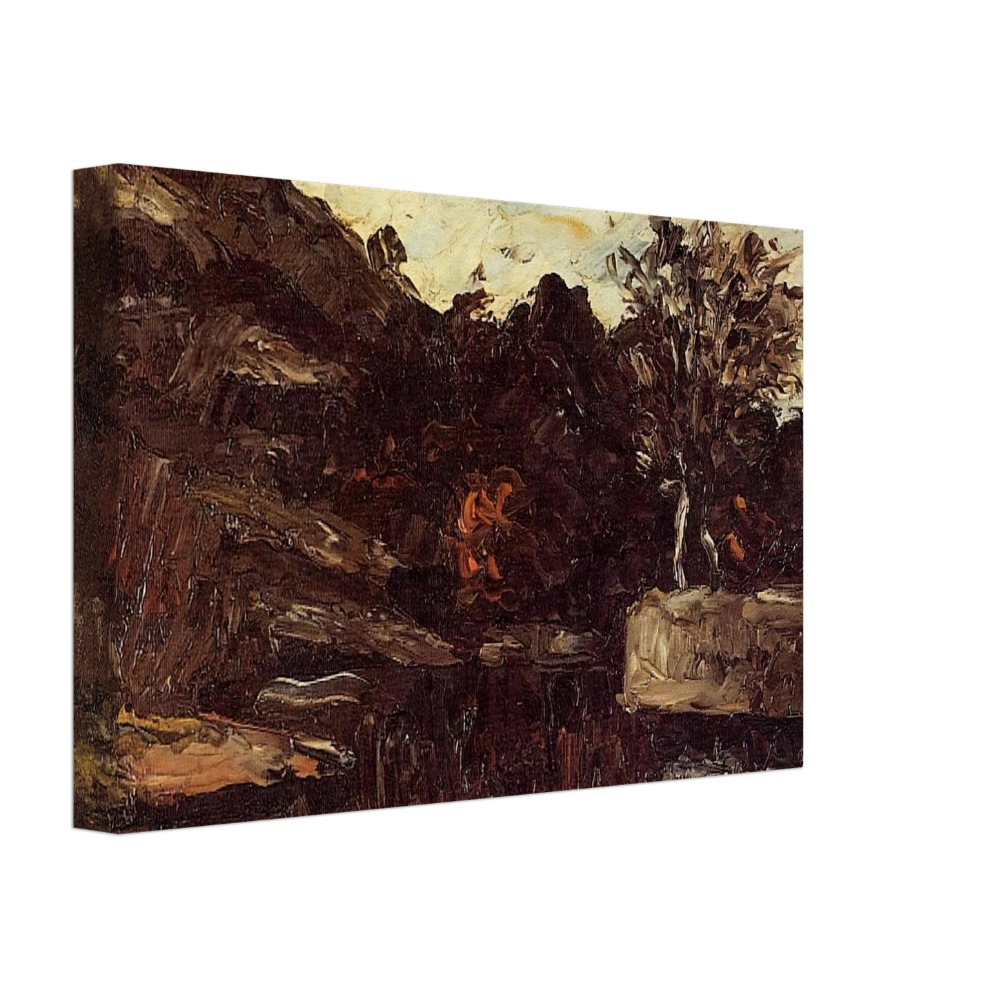 Paul Cezanne - Bend in the River Canvas - 70x100 cm / 28x40 inches-canvas
