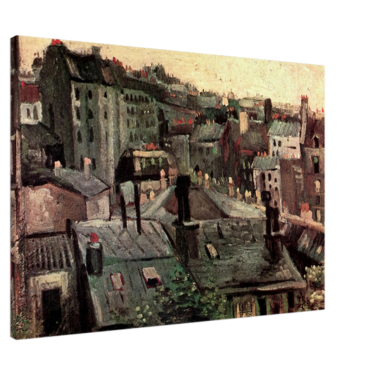 Vincent van Gogh - View of Roofs and Backs of Houses Canvas - 20x30 cm / 8x12 inches-canvas