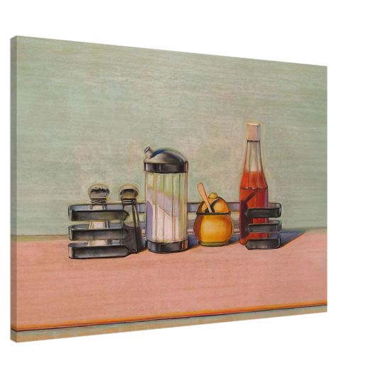 Wayne Thiebaud - Caged Condiments - 2000 Canvas - 20x30 cm / 8x12 inches-canvas