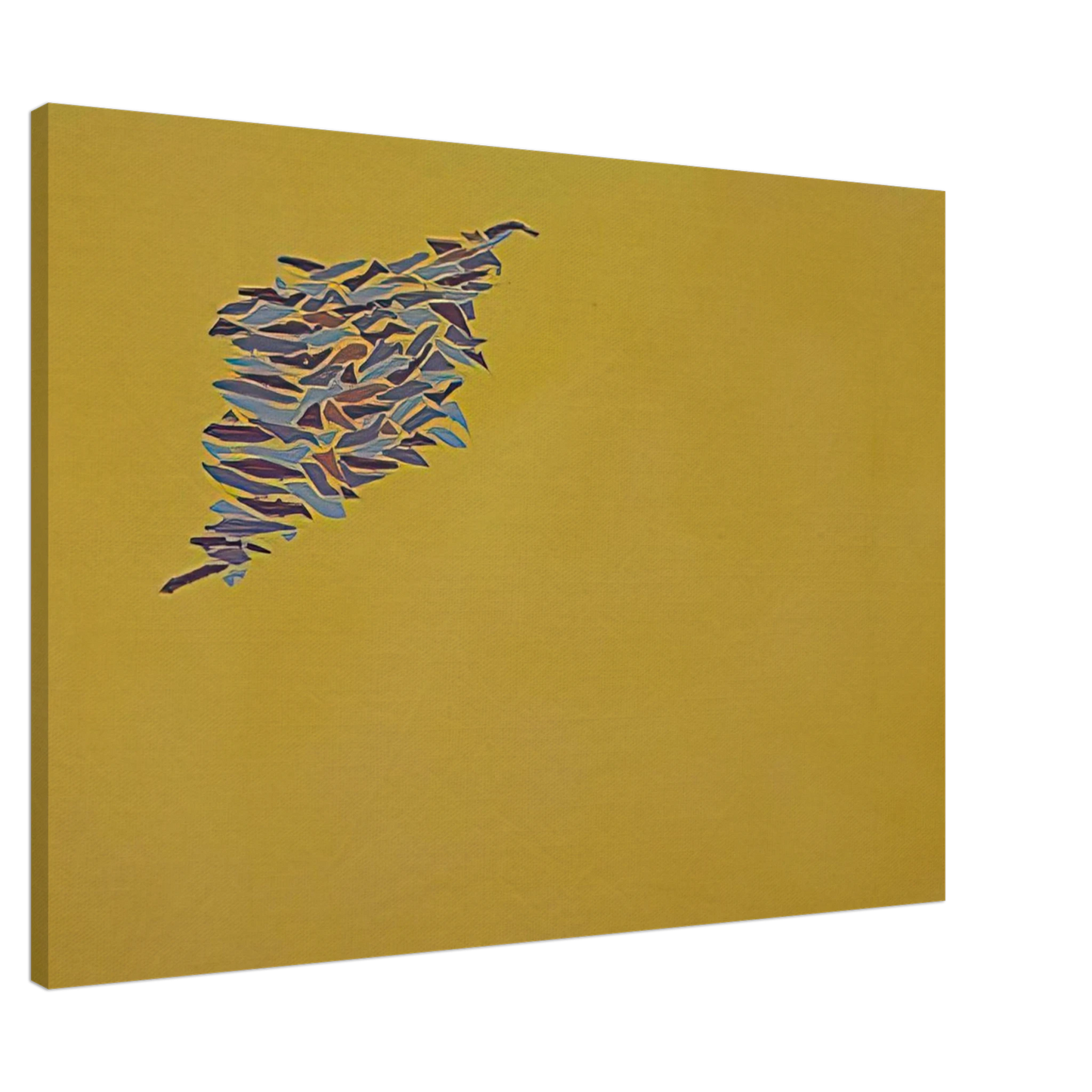 Robert Goodnough - Colors on Yellow Gold - 1973 Canvas - 20x30 cm / 8x12 inches-canvas