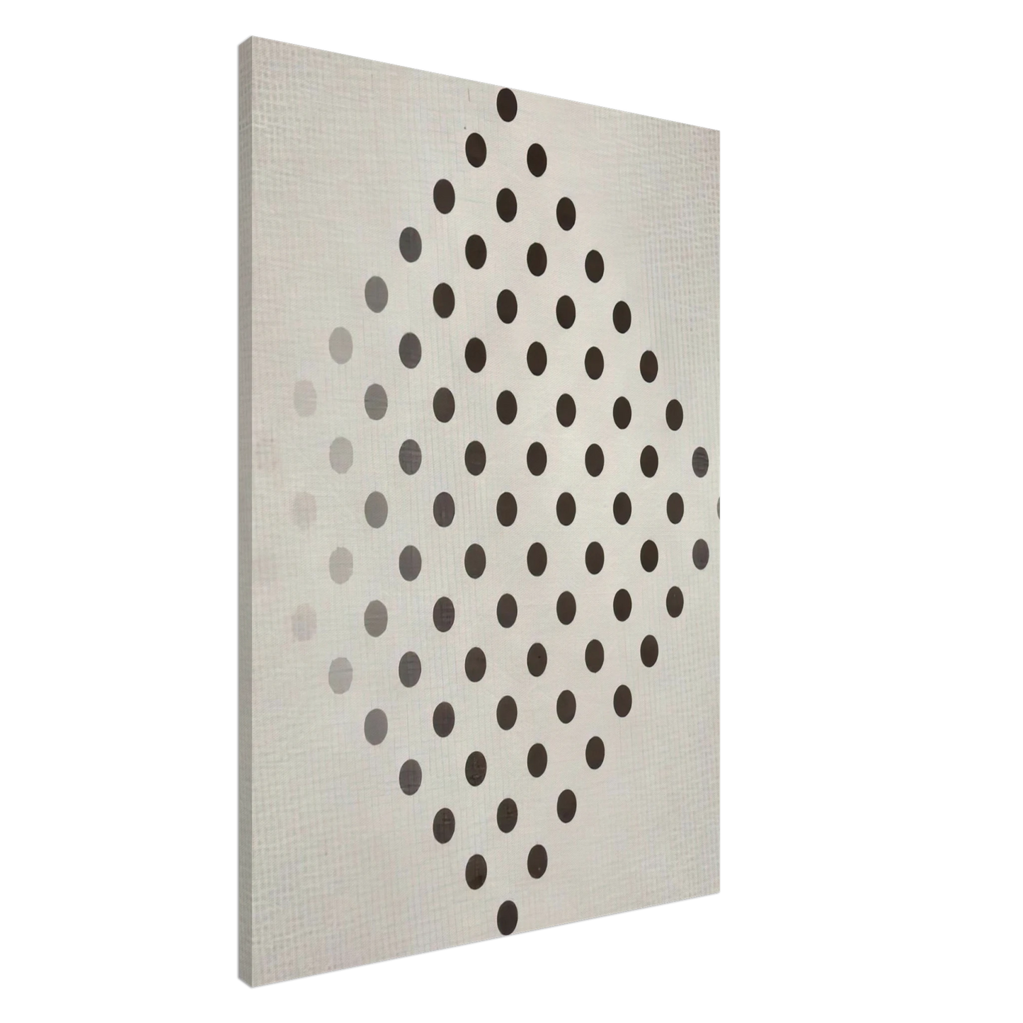 Bridget Riley - BLACK TO WHITE DISKS 1952 Canvas - 20x30 cm / 8x12 inches-canvas