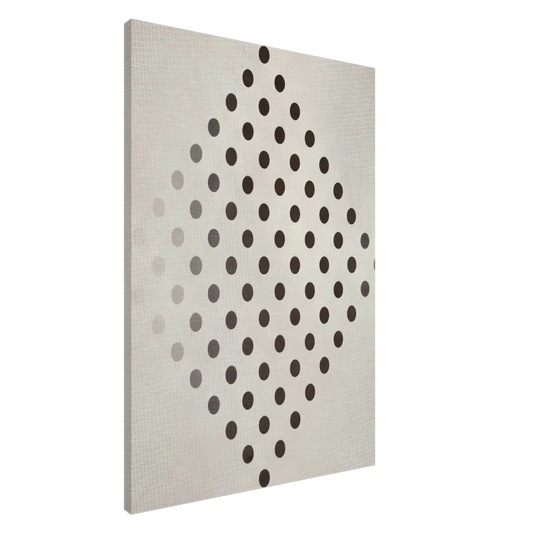 Bridget Riley - BLACK TO WHITE DISKS 1952 Canvas - 20x30 cm / 8x12 inches-canvas