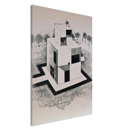 Johannes Itten - Haus Des Weissen Mannes - 1924 Canvas - 20x30 cm / 8x12 inches-canvas