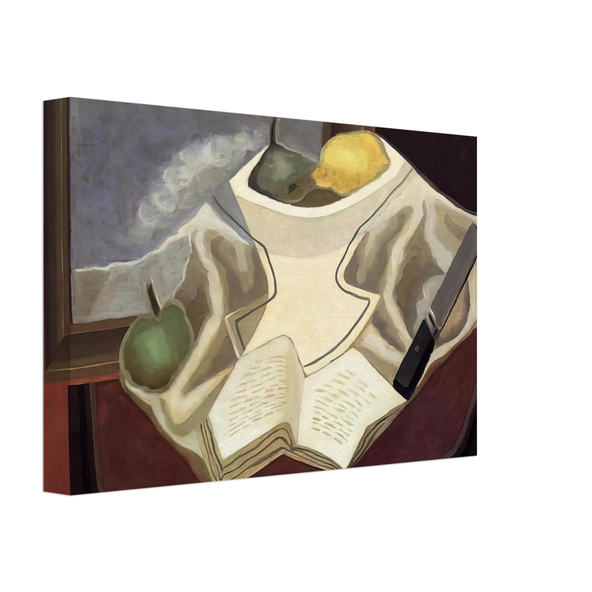 Juan Gris - THE TABLE IN FRONT OF THE PICTURE 1926 Canvas - 70x100 cm / 28x40 inches-canvas