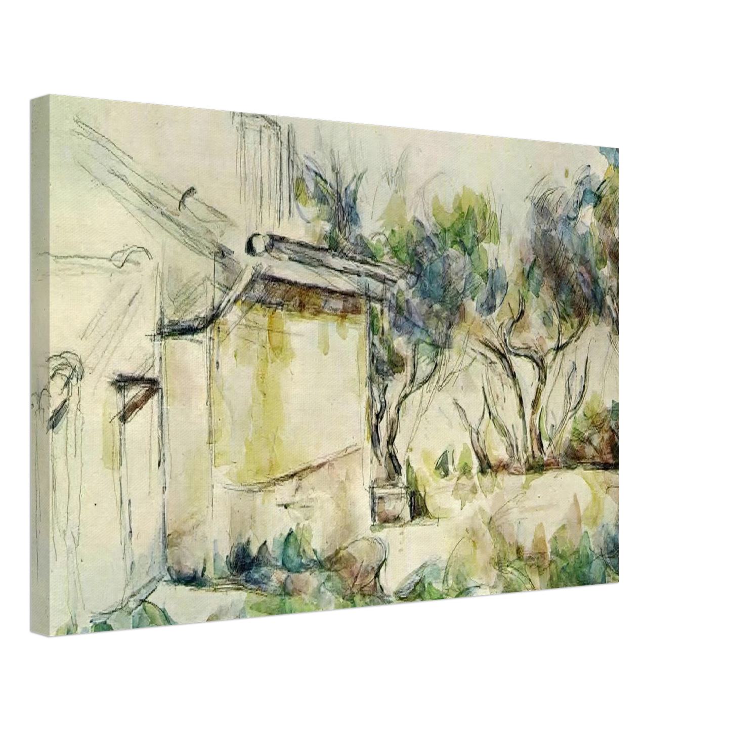 Paul Cezanne - Jourdan's Cottage Canvas - 70x100 cm / 28x40 inches-canvas