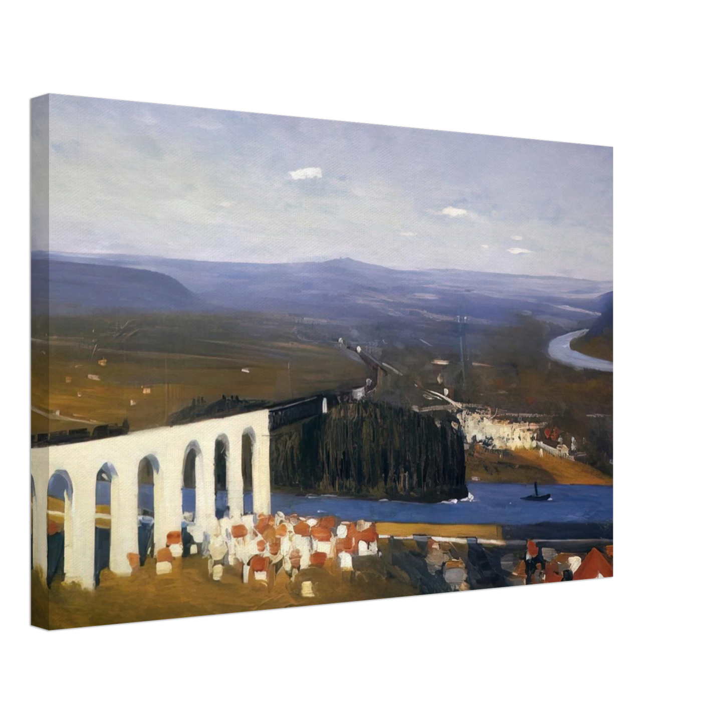 Edward Hopper - Valley of the Seine Canvas - 40x60 cm / 16x24 inches-canvas