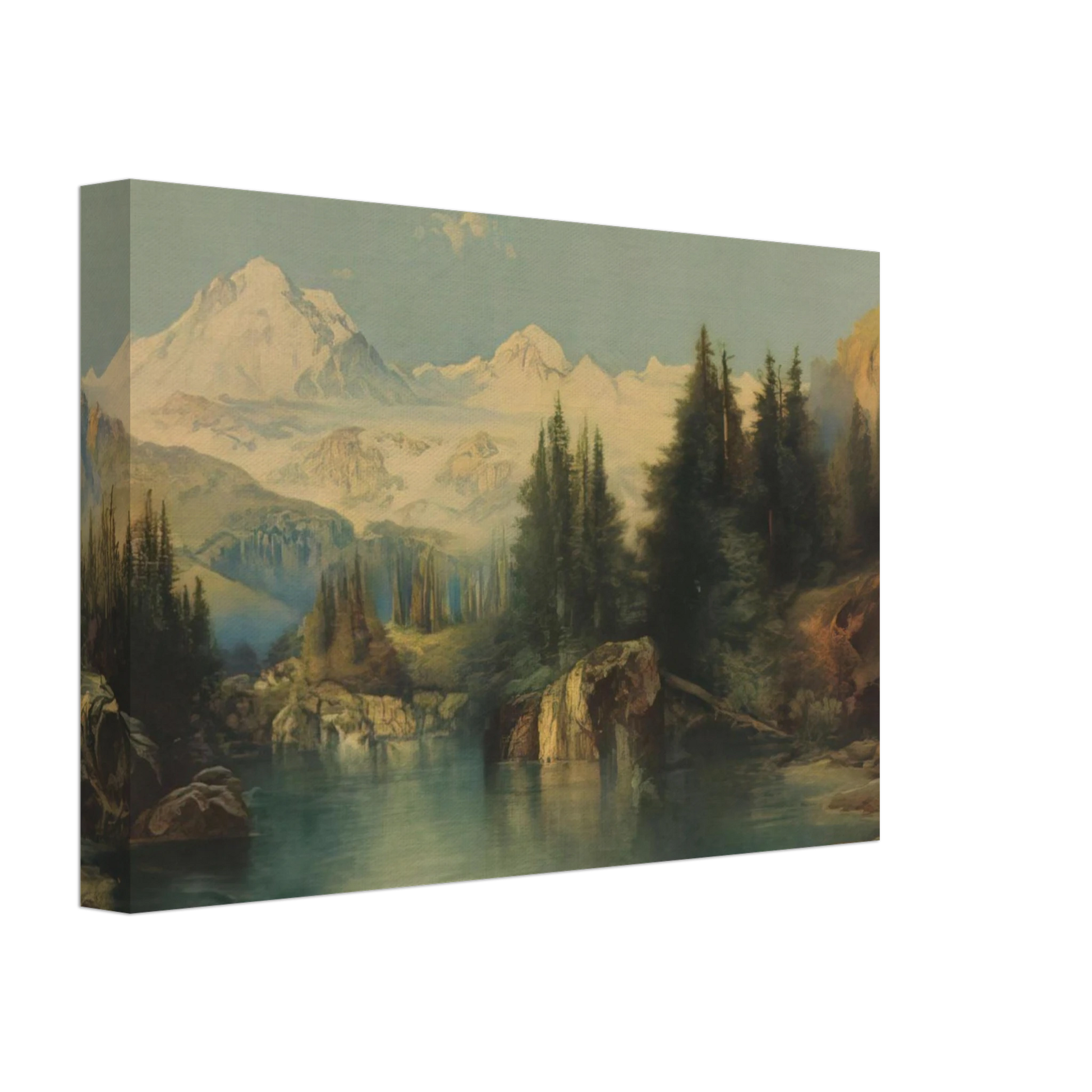 Thomas Moran - View of the Rocky Mountains Canvas - 70x100 cm / 28x40 inches-canvas