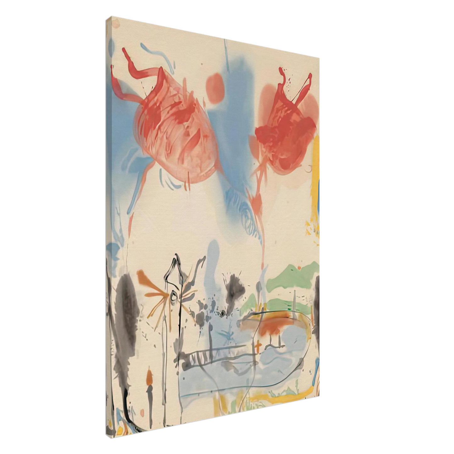 Helen Frankenthaler - Round Trip, 1957- Canvas - 20x30 cm / 8x12 inches-canvas