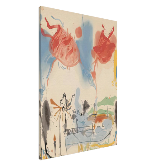 Helen Frankenthaler - Round Trip, 1957- Canvas - 20x30 cm / 8x12 inches-canvas