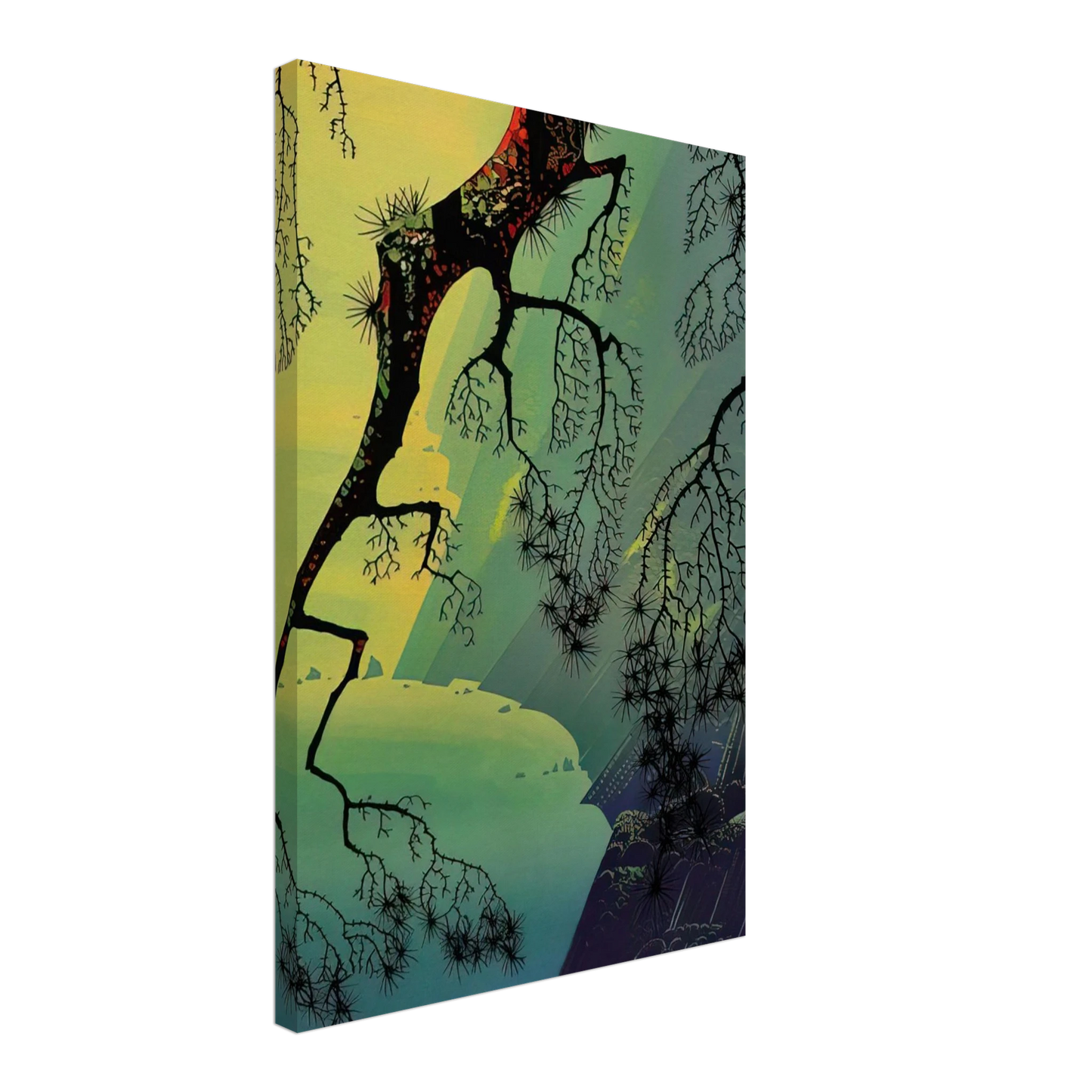 Eyvind Earle - Fog Mist Canvas - 40x60 cm / 16x24 inches-canvas