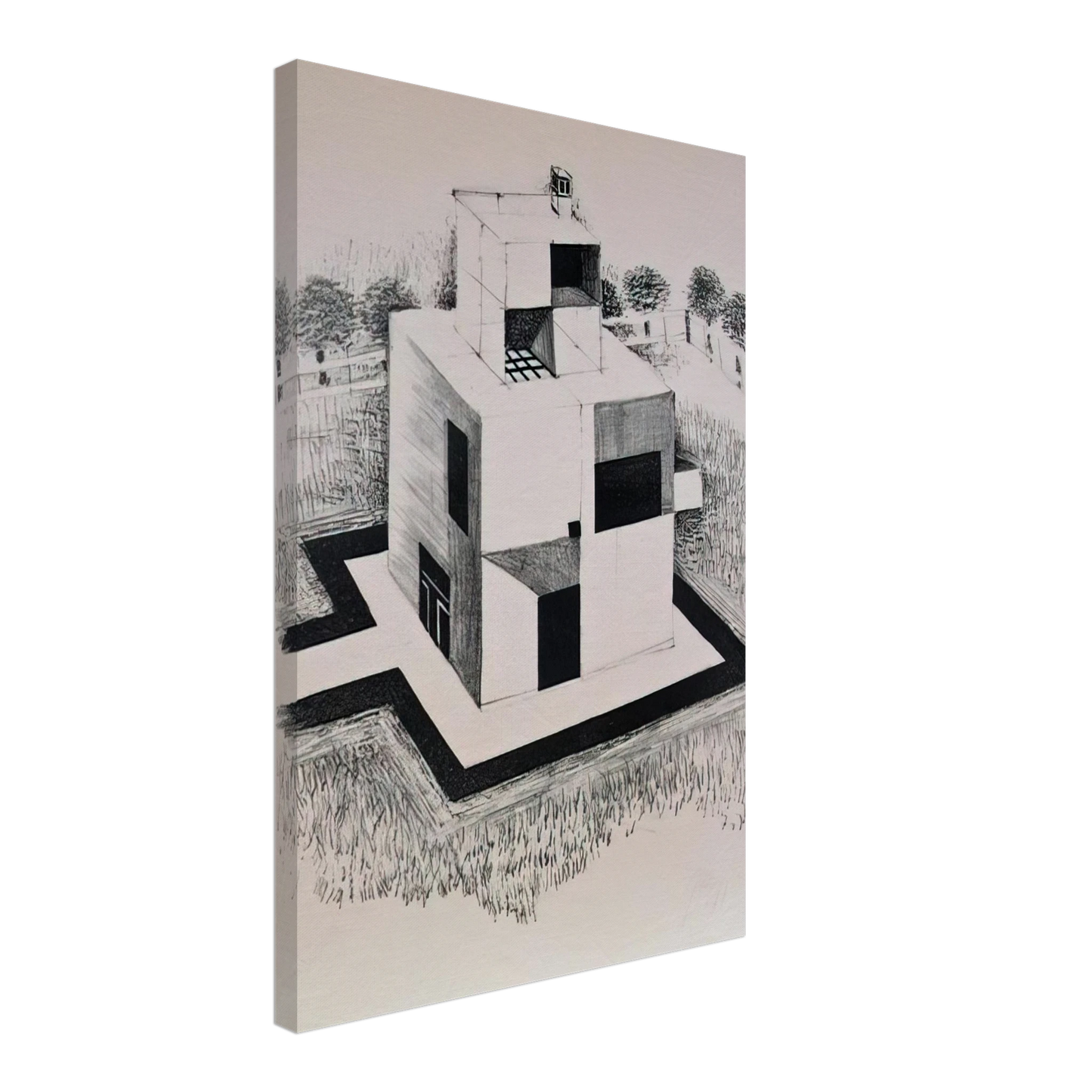 Johannes Itten - Haus Des Weissen Mannes - 1924 Canvas - 70x100 cm / 28x40 inches-canvas