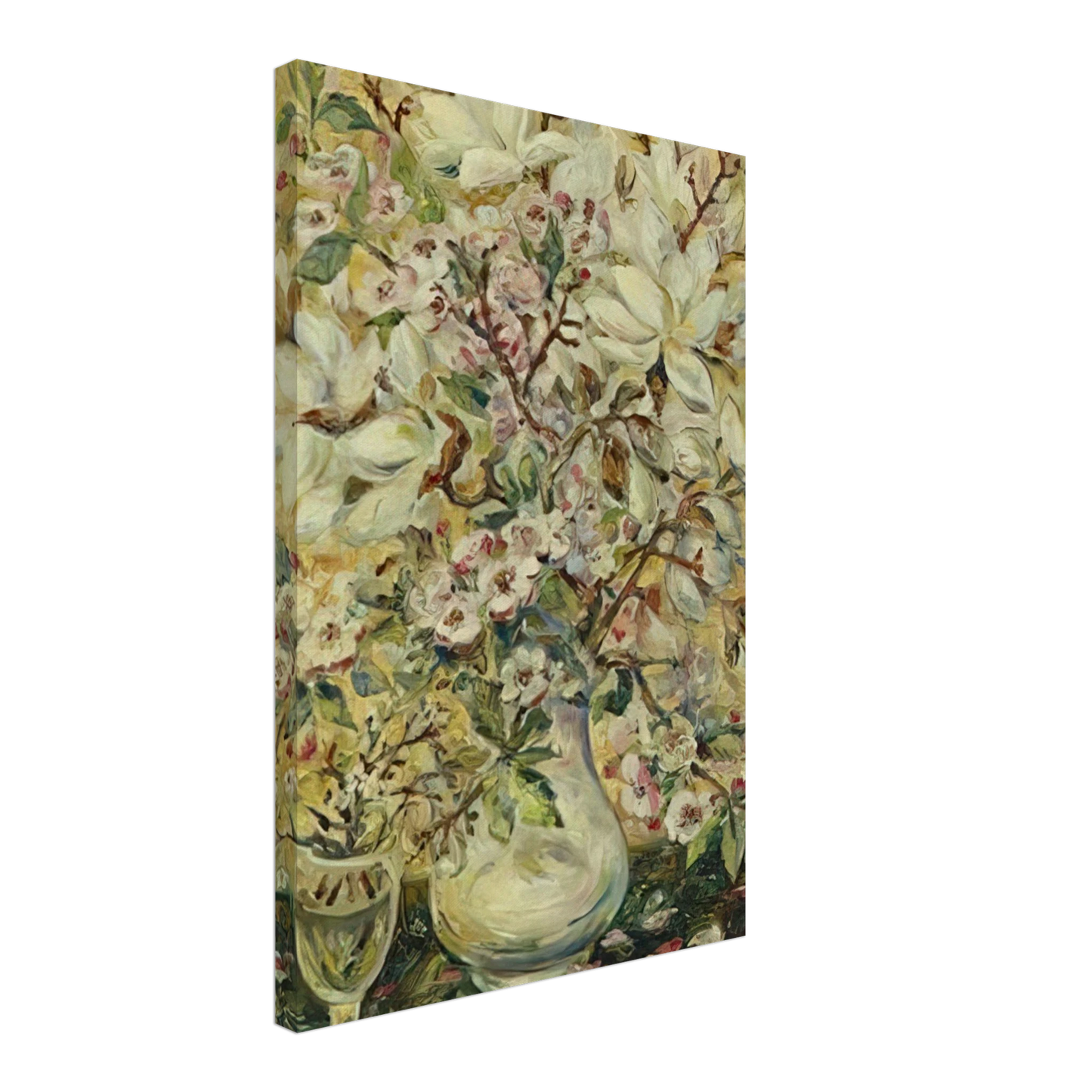 Natalia Goncharova - Flower vase - Post-Impressionism Canvas - 40x60 cm / 16x24 inches-canvas