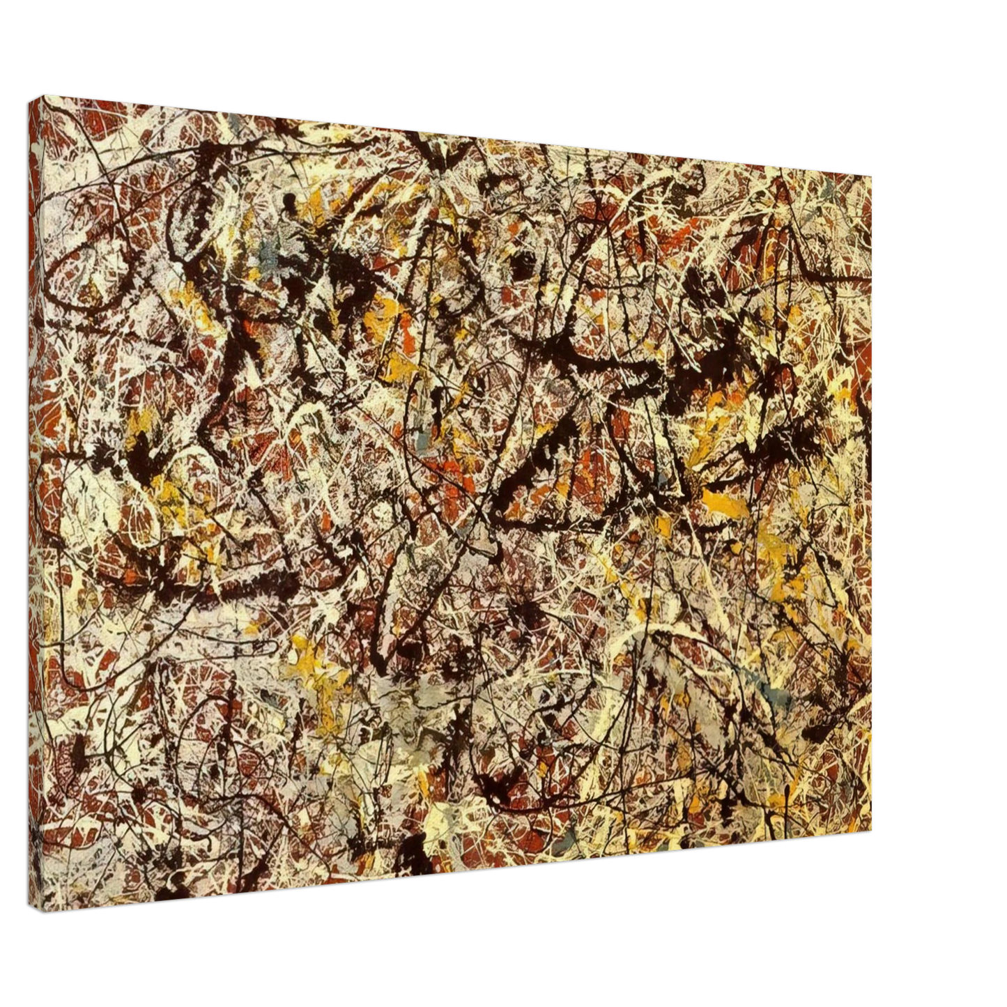 Jackson Pollock - MURAL ON INDIAN RED GROUND 1950 Canvas - 20x30 cm / 8x12 inches-canvas