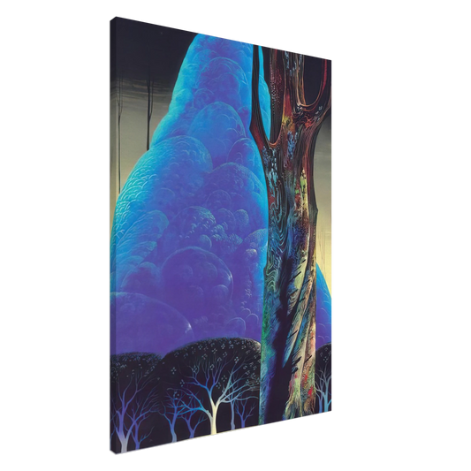 Eyvind Earle - Blue Nocturne Canvas - 20x30 cm / 8x12 inches-canvas