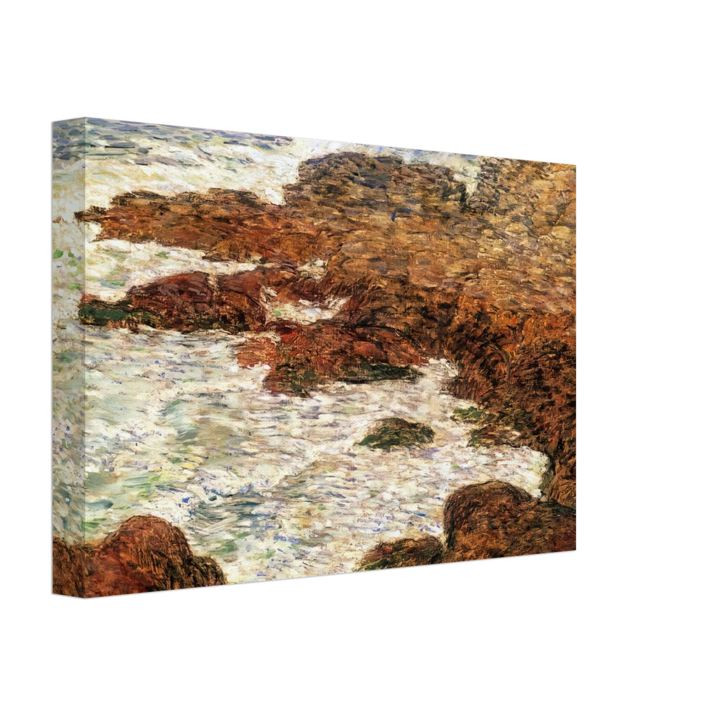 Childe Hassam - Seaweed and Surf, Appledore Canvas - 40x60 cm / 16x24 inches-canvas