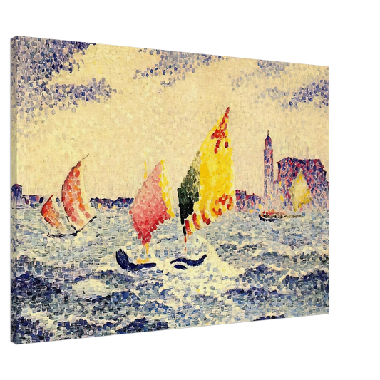 Henri-Edmond Cross - Sailboats near Chicago Canvas - 20x30 cm / 8x12 inches-canvas